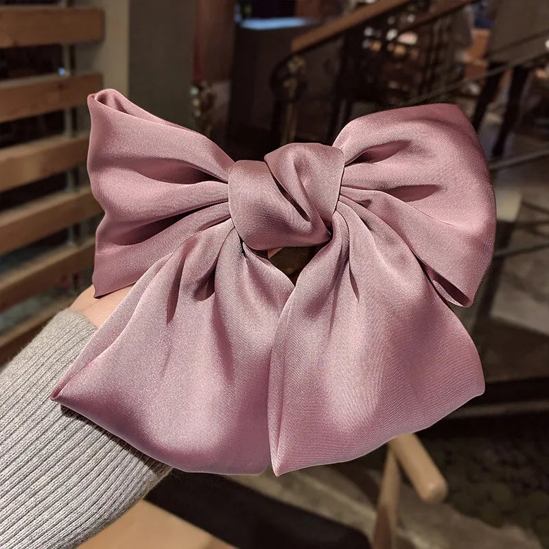 Big Red Bow Hair Accessory - Spring Korean Satin Rubber Bow - Christmas Accessory