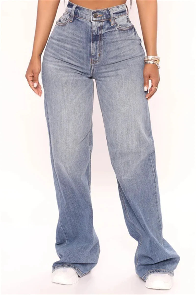 New Y2K High Waist Baggy Fashion Loose Wide Leg Casual Denim Female Jean