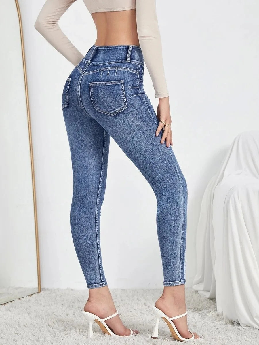 Amy Fashion - Autumn Stretch Ripped Fashion Casual Skinny Slim Denim Pencil Jean