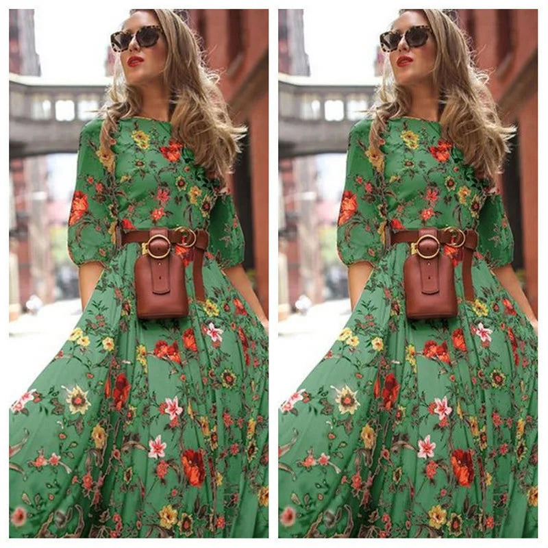 Amy Fashion - Slim Bodycon Sexy Long Streetwear Plus Size Boho Dress