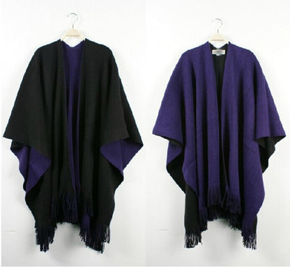 Double-Sided Fashion New Split Trendy Warm Cozy Cape Scarf