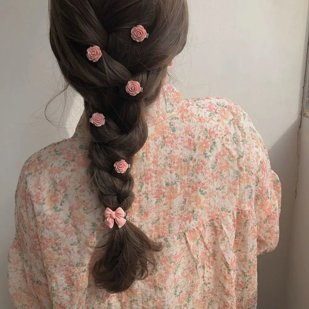 Pink Rose Flower Heart Hair Accessory