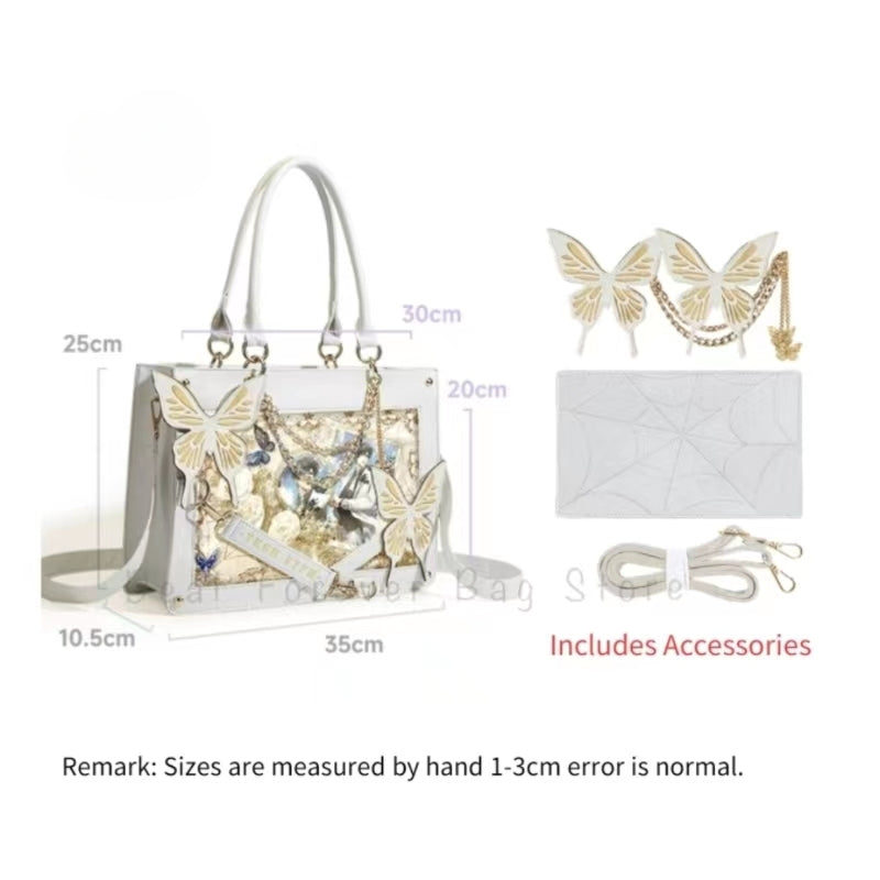 Butterfly Y2K DIY Web Transparent Letter Bag Spider Fashion Labyrinth