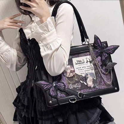 Butterfly Y2K DIY Web Transparent Letter Bag Spider Fashion Labyrinth