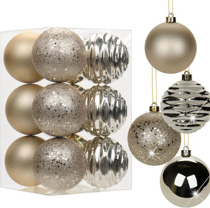 Shatterproof Gold Christmas Ball Ornaments - Set of 30