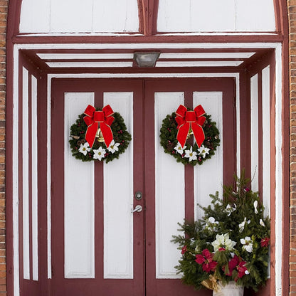 Red Velvet Bow Knots - 16 Pack for Home Christmas Decor