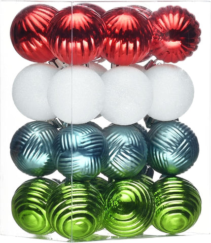 Shatterproof White Christmas Ball Ornament Set - 24ct