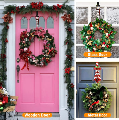 Metal Wreath Hanger Set for Front Door Christmas Decoration