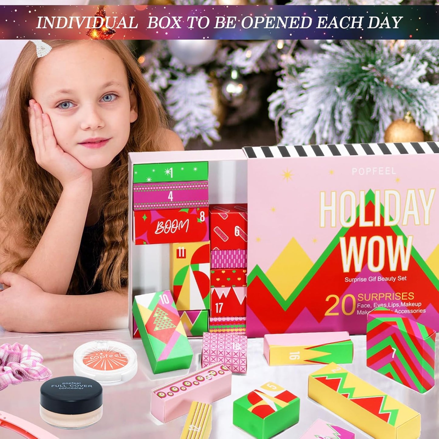 Makeup Advent Calendar 2024 - Christmas Countdown Gift Set for Teen Girls