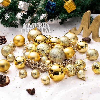 Shatterproof Gold Christmas Ball Ornaments for Xmas Trees