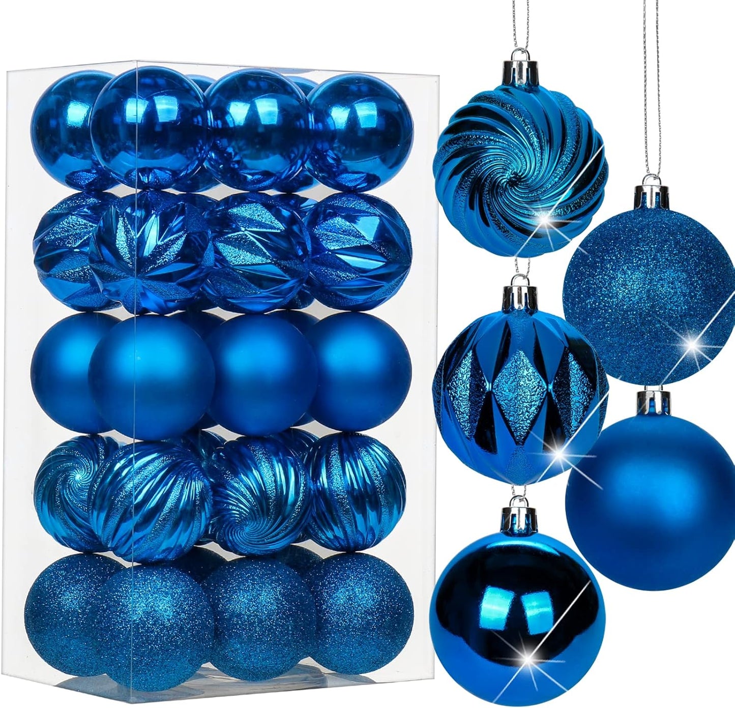 Shatterproof Gold Christmas Ball Ornaments - Set of 30