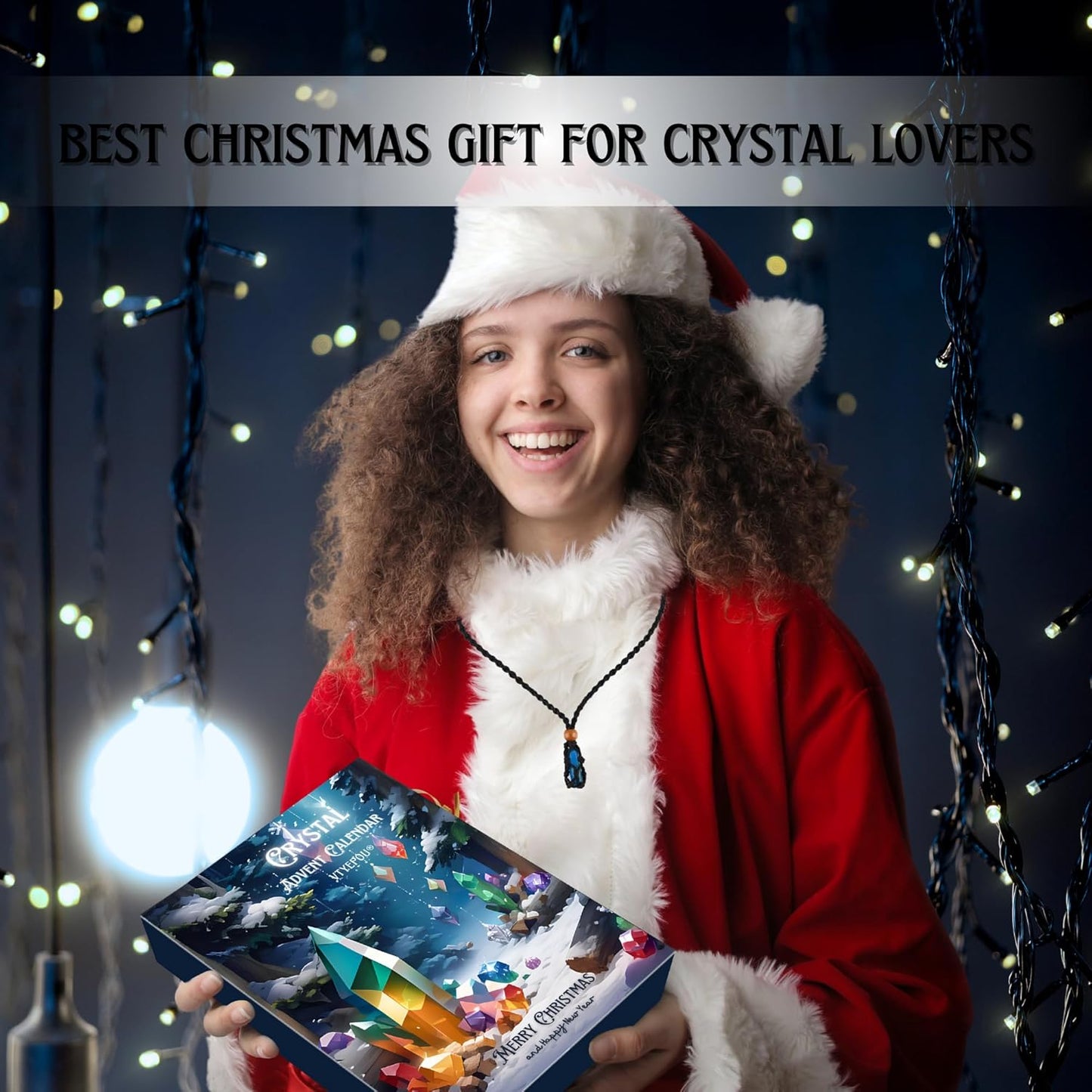 Healing Crystals Advent Calendar - Natural Stones Set for Chakra Meditation Witchcraft