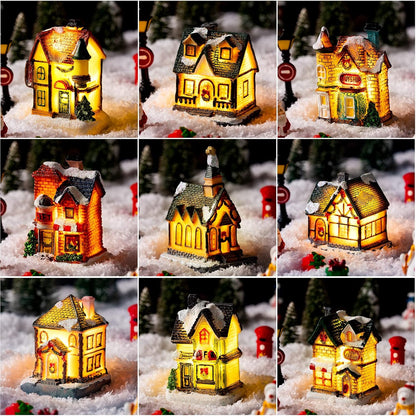 LED Christmas Light Up Village Houses - Set of 30, Cute Style