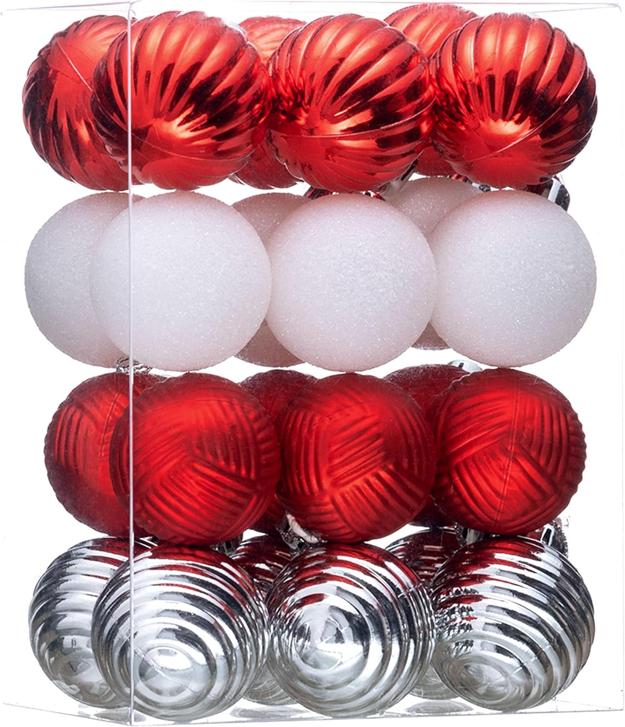 Shatterproof White Christmas Ball Ornament Set - 24ct