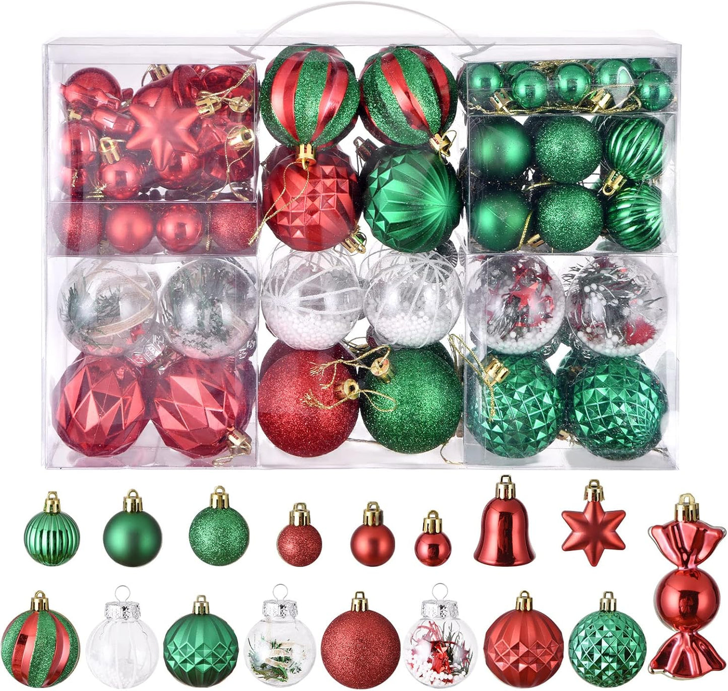 48-Pack Shatterproof Macaron Christmas Balls Ornaments Set