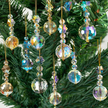 Christmas Crystal Ornaments - Set of 12