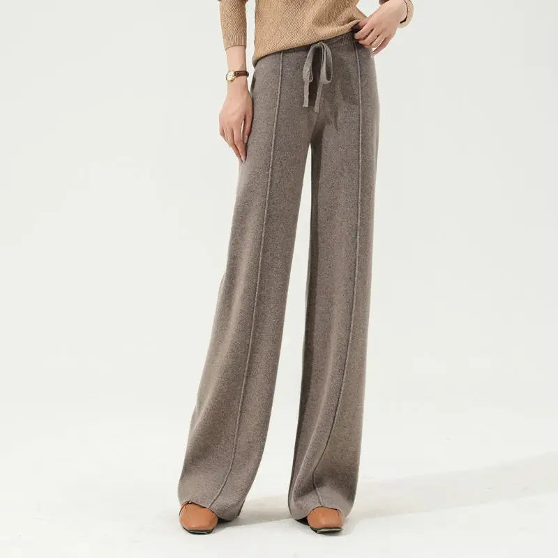 All-Match Solid Wide Leg High Waist Casual Thick Pants