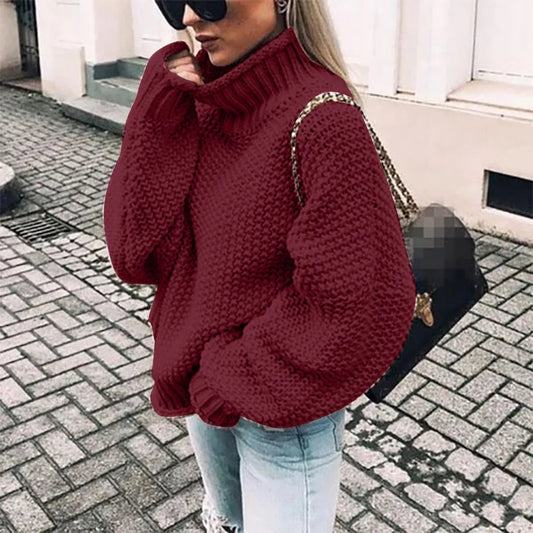 Autumn Winter Knit Solid Oversize Hip Hop Unisex Retro Sweater