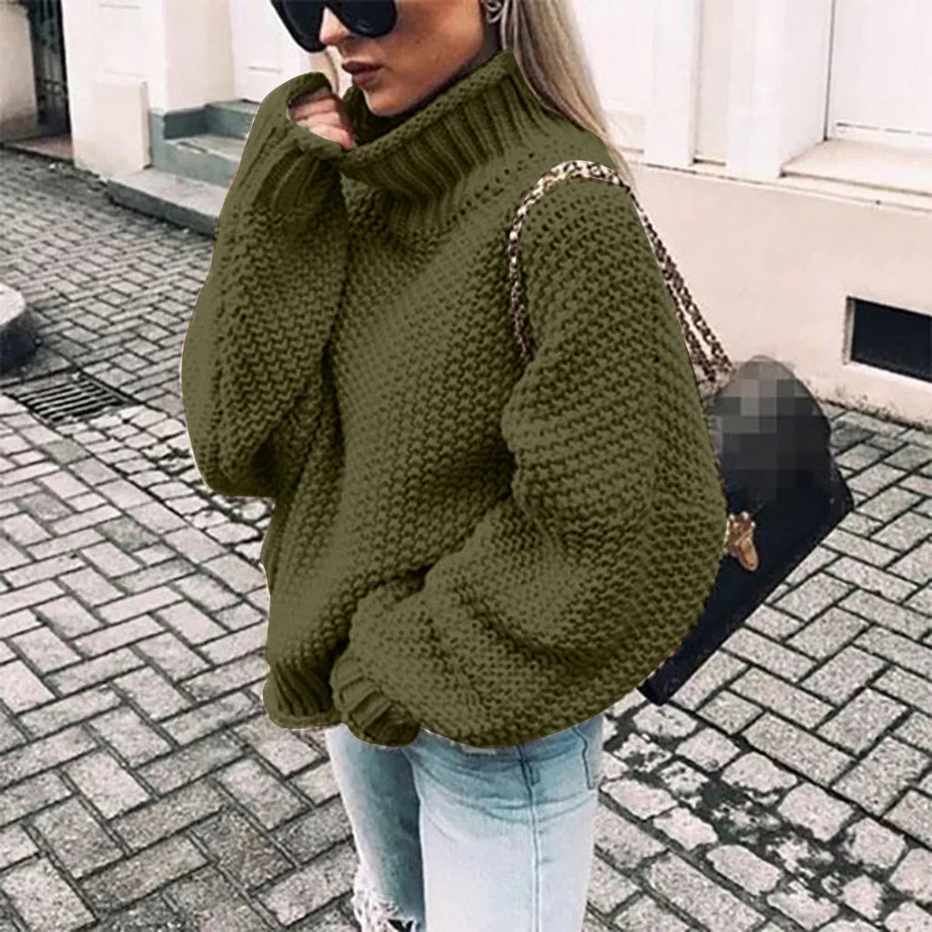 Autumn Winter Knit Solid Oversize Hip Hop Unisex Retro Sweater