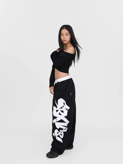 Halloween Dance Graffiti Street Pants Black