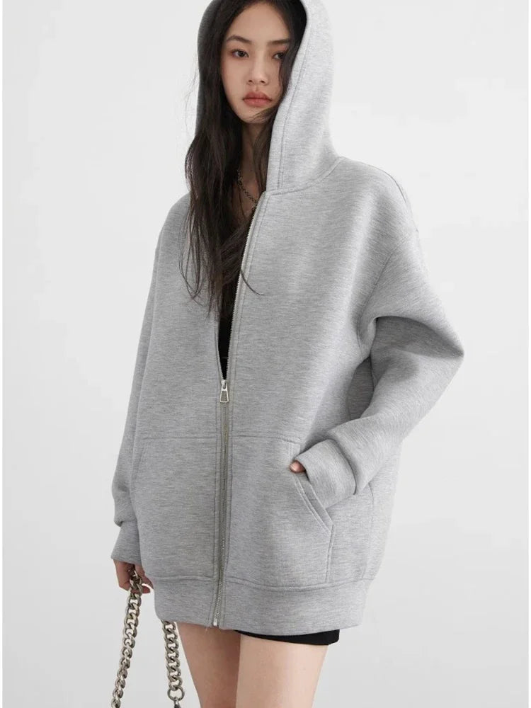 Solid Loose Casual New Trendy Comfortable Stylish Chic Hoodies