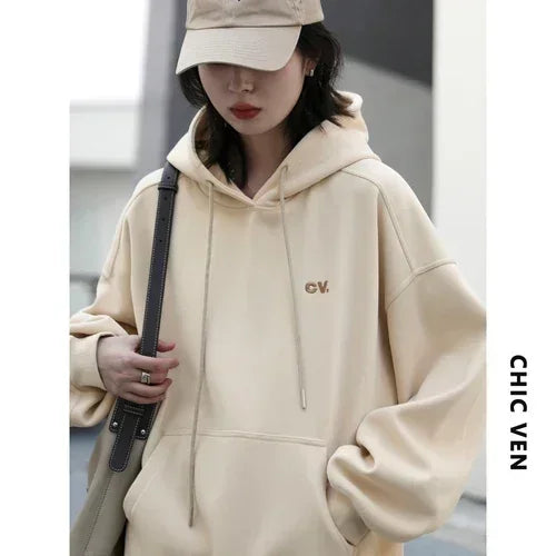 Casual Hooded Plush Loose Warm Cozy Trendy Stylish Elegant Hoodies