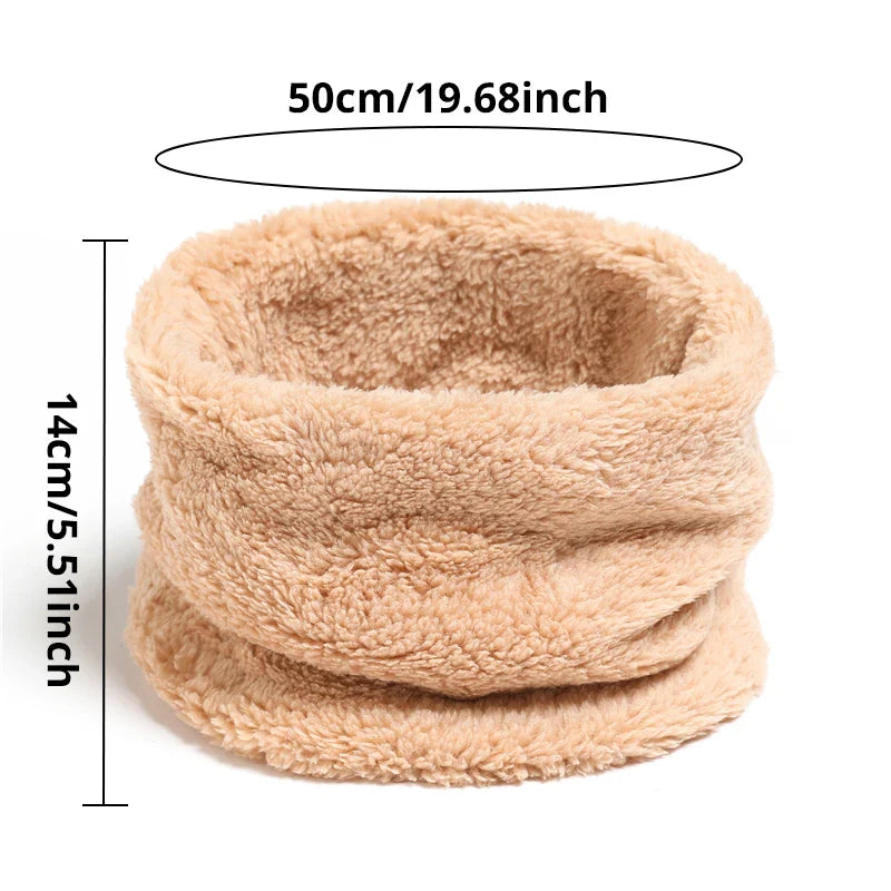 Cashmere Warm Color Ring Plush Thick Outdoor Sports Neckerchief Muffler Scarf