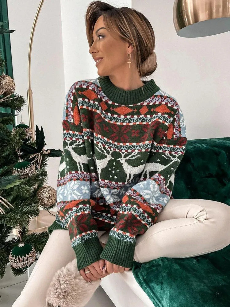 Long Sleeve Knitted Pullover Christmas Sweater