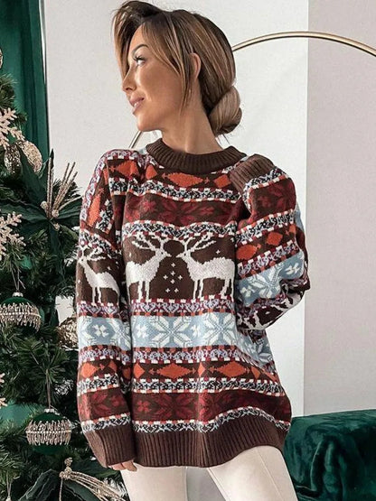 Long Sleeve Knitted Pullover Christmas Sweater