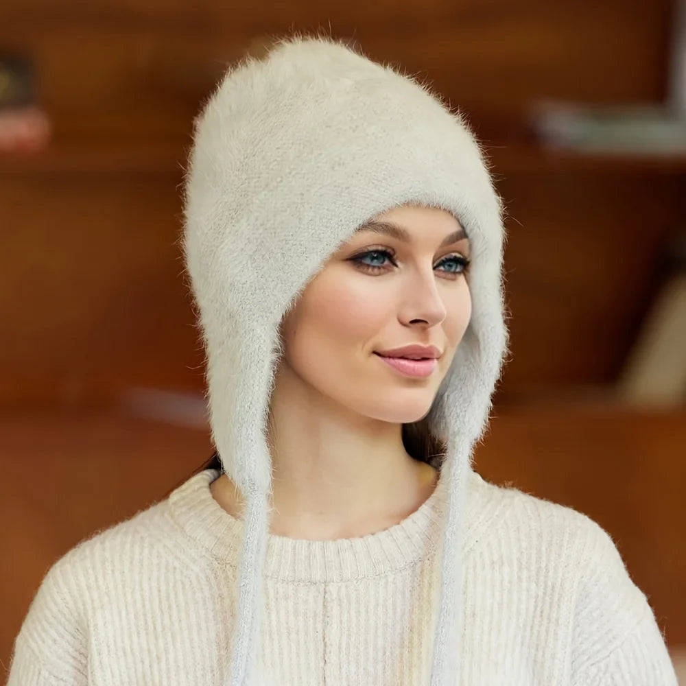 Double Layered Wool Knitted Ear Protection Hat