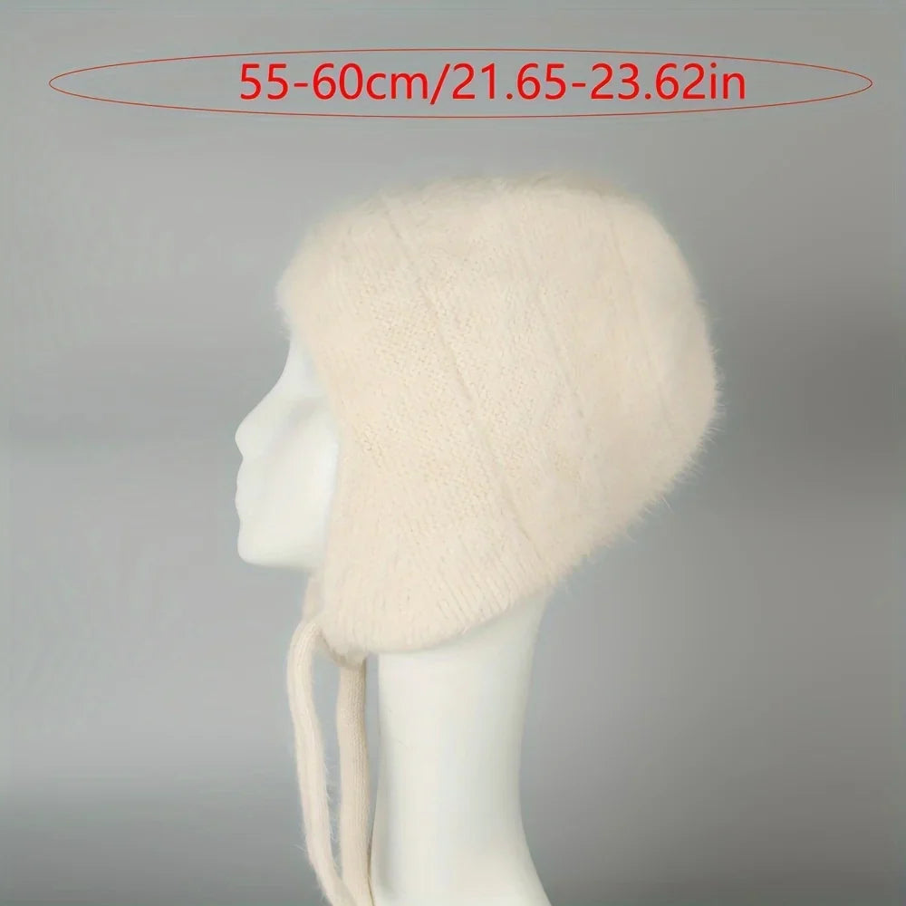 Double Layered Wool Knitted Ear Protection Hat