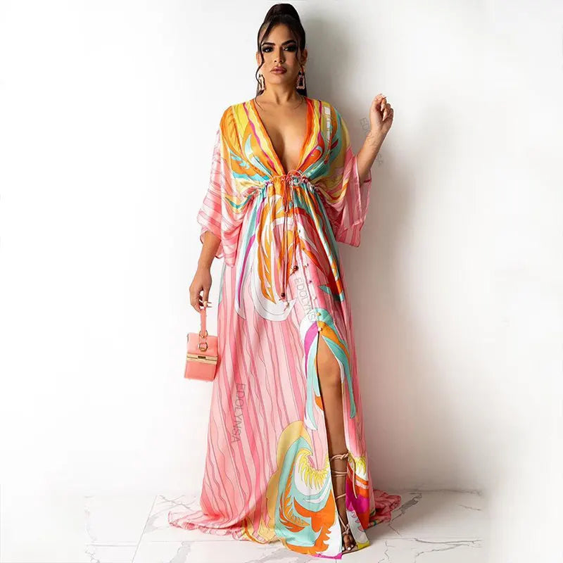 Amy Fashion - Summer Elegant Gorgeous Printing Long Party Boho Dress