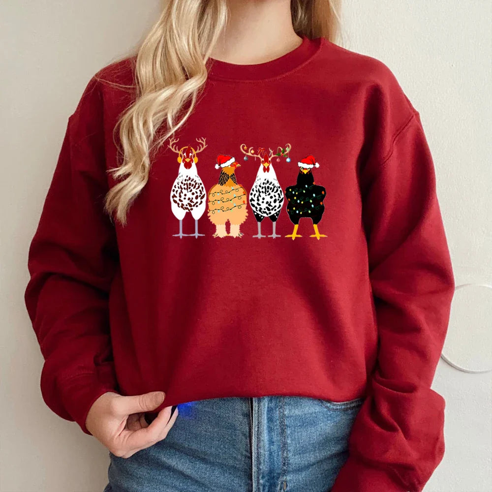 Funny Chickens Hoodie - Cute Animal Gift for Farmer - Country Farm Christmas Present