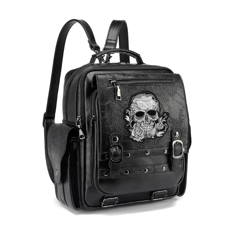 Backpack Skull Style Bag Large Waterproof Capacity Unisex Multi-function Goth