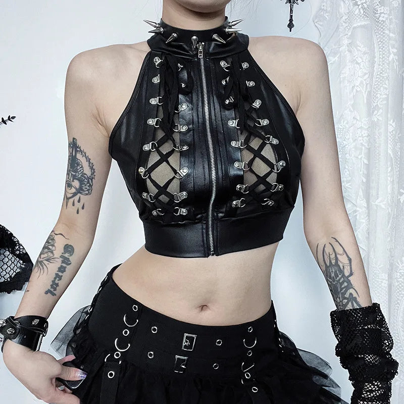 Steampunk Strappy Pirate Renaissance Cosplay Sleeveless Vintage Camisole Bodice Crop Top