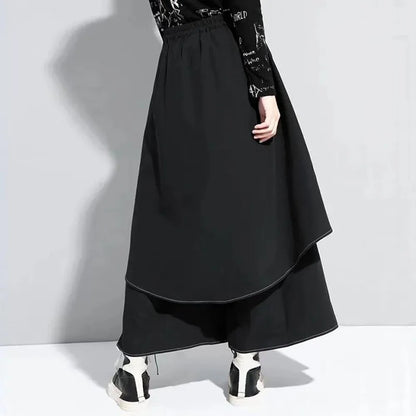 Culottes Layer Casual Streetwear Gothic Pants Double Y2K Samurai