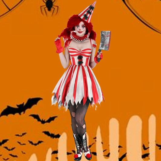 Cartoon Costume Clown Horror Sawtooth Anime Carnival Halloween Fancy Party Circus