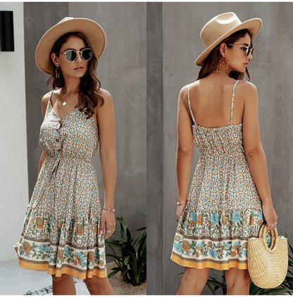 Amy Fashion - Short Backless Slip Elastic Waist Sleeveless Dresses