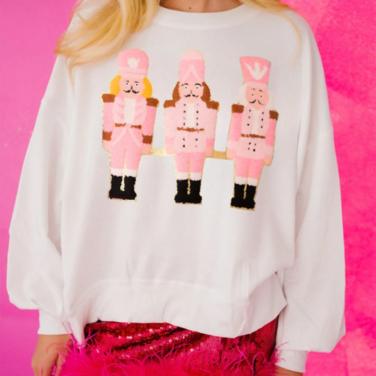 Imcute Sequin Nutcracker Christmas Hoodie