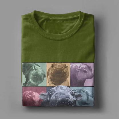 Famous Baby Pigmy Hippo Cotton O Neck Funny Meme Short Sleeve T-Shirt Men Moo Deng