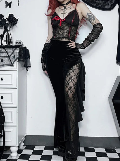 Wide Gothic Halloween Pants Leg