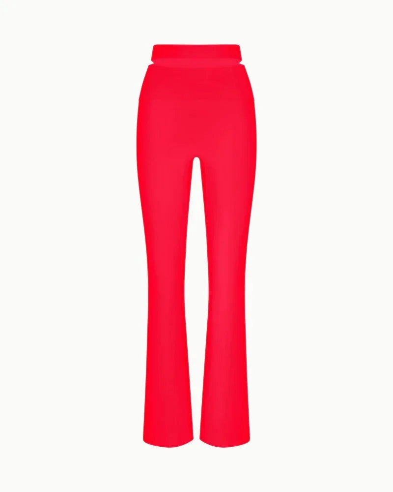 Sleek Stretch Cutout Foldover Trouser