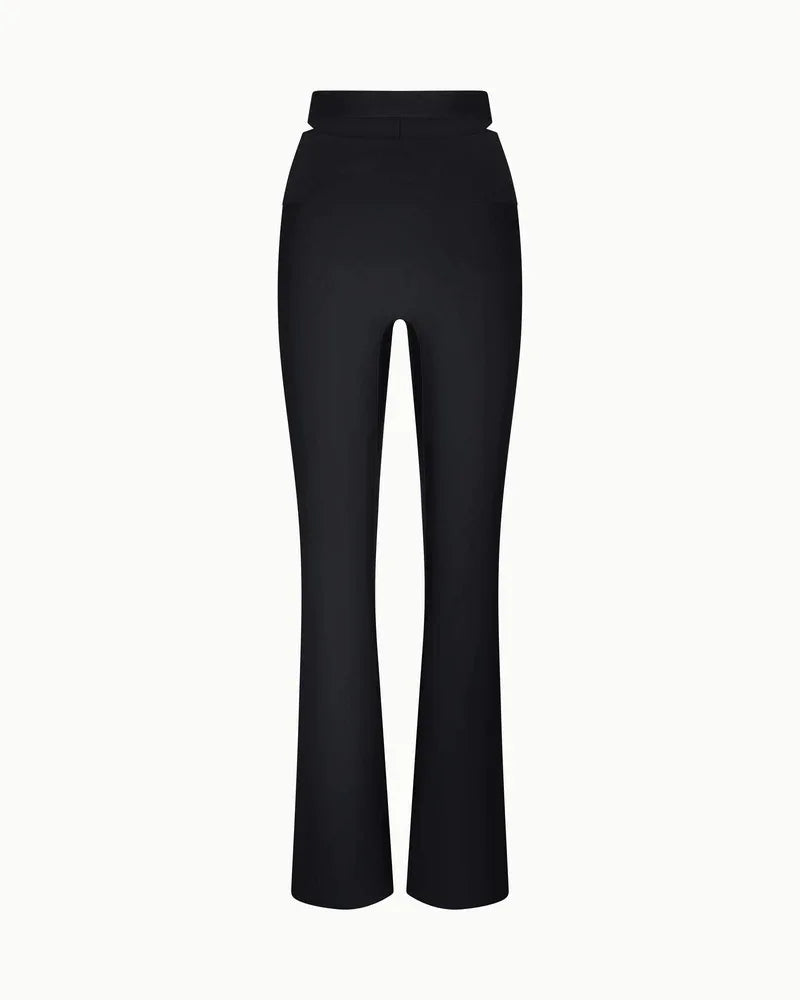 Sleek Stretch Cutout Foldover Trouser