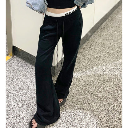 Micro Flare Draping Slim High-Waisted Loose Casual Pants