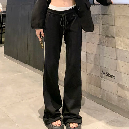 Micro Flare Draping Slim High-Waisted Loose Casual Pants