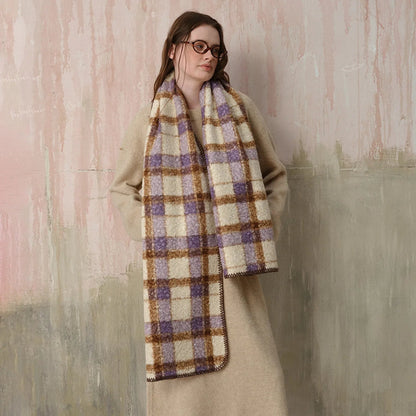 Scottish Woolen Plaid Scarf for Women - Autumn/Winter Shawl