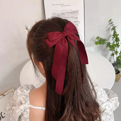 Black and White Bow Top Clip Christmas Hair Accessory