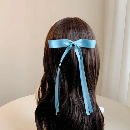 Sweet Solid Color Head Bow Headdress - Christmas Hair Accessory