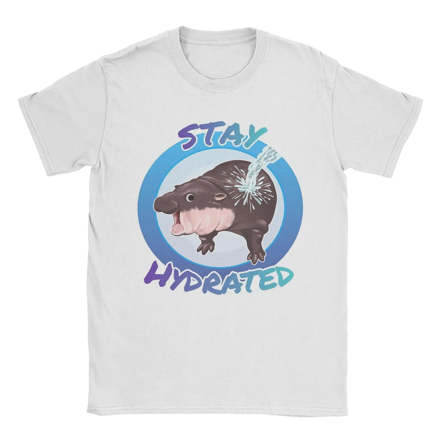 New Arrival Pure Cotton Baby Hippo Stay Hydrated Men Women Tee Shirt Clothing Moo Deng