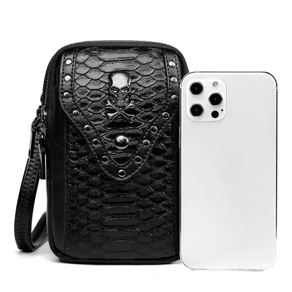 Snake Bag Travel Ladies Shoulder Motorcycle Mobile Lipstick Outdoor Skull Punk Phone Pattern